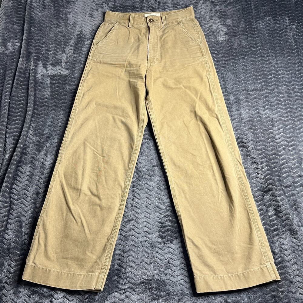 Buck Mason High Desert Canvas Wide Leg Pants tan jeans Womens 25